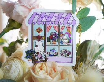 Miffy Bunny Flowershop Sticker