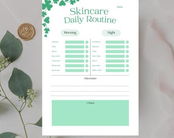 Editable Skincare Routine Tracker: Daily Glow Checklist (Canva Template)