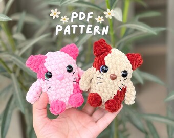 Padrão de Crochê de Gatinho Fofo | Tutorial PDF de Amigurumi de Gatinho | Brinquedo de Gatinho DIY | Tutorial em Inglês | Download Digital Padrão de Crochê de Gatinho