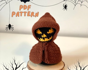 Boo the Hooded Crochet Pattern | Cute Creepy Amigurumi Tutorial | Halloween Amigurumi In Grim Reaper Costume | Halloween Crochet PDF English