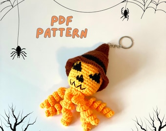 Patrón de pulpo espeluznante de crochet / Pulpo de Halloween amigurumi / Patrón de pulpo espeluznante / Pulpo PDF en inglés / Patrón de juguete de crochet / Descargar