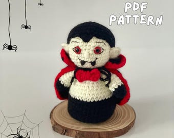 Little Dracula Crochet PATTERN PDF Amigurumi |  Crochet Halloween Pattern | Amigurumi Halloween | Cute Little Vampire | Crochet Vampire