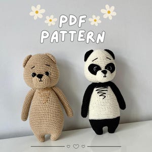 Panda & Bear Crochet Pattern | 2-in-1 Crochet | Amigurumi Crochet Pattern | Panda Crochet | Bear Crochet | Amigurumi tutorial | English PDF