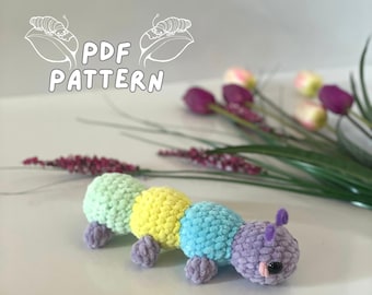 Patrón de Oruga a crochet / Patrón de Oruga amigurumi / Patrón de Oruga en PDF / Patrón de Oruga amigurumi / Descargar