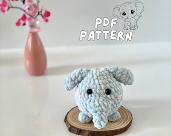 Elephant Crochet Pattern | No-Sew Baby Elephant | Amigurumi Pattern PDF in English | Amigurumi Handmade Elephant | PDF Tutorial | Download
