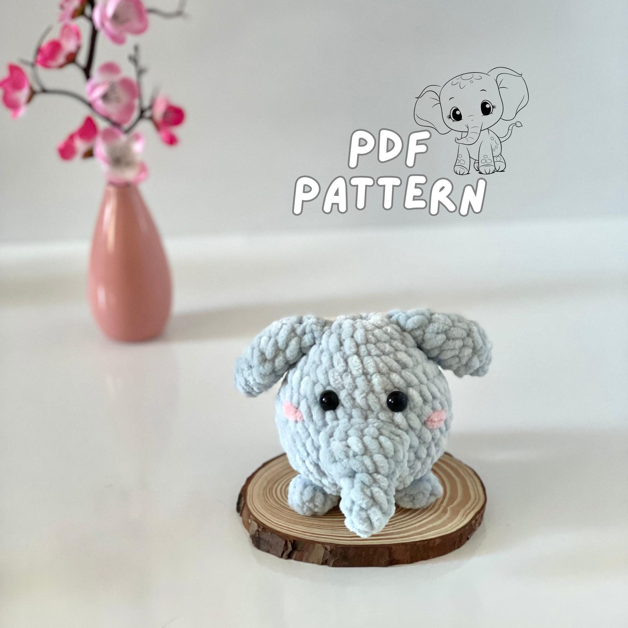 Elephant Crochet Pattern | No-sew Baby Elephant | Amigurumi Pattern PDF ...