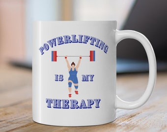 Taza de terapia de levantamiento de pesas: regalo para amantes del gimnasio, taza para entusiastas del fitness, taza de café de levantamiento de pesas, regalo de motivación para hacer ejercicio, inspiración para hacer ejercicio