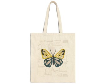 Bolso de mano para amantes de los libros con diseño de mariposas, bolso de lona para el hombro, regalo literario, accesorios de lectura, bolso de mano para amantes de los libros, bolso de compras ecológico