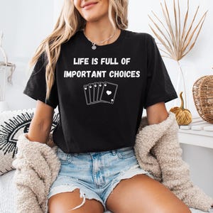 Camiseta unisex de jugador de póquer, camiseta de casino de juego, camiseta de jugador de cartas de blackjack, regalo para amantes de las cartas, atuendo para la noche de póquer