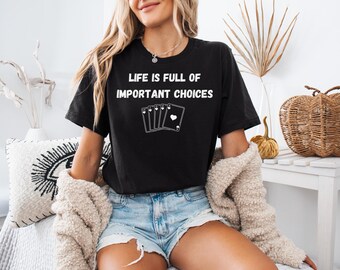 Camiseta unisex de jugador de póquer, camiseta de casino de juego, camiseta de jugador de cartas de blackjack, regalo para amantes de las cartas, atuendo para la noche de póquer