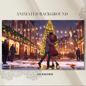 Magical Snowy Christmas Street Dance | Animated Background | wallpaper, Youtube, Twitch, Vtuber, Motion Background