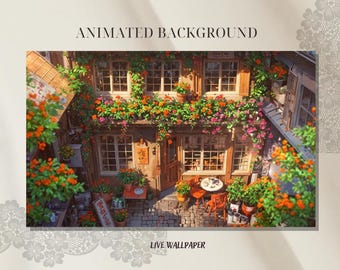 Orange Japan Patio | Spring | Summer  | Animated Background | Live wallpaper, Youtube, Twitch, Vtuber, Motion Background