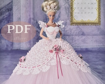 Serie de colección de la Sociedad de muñecas de Annie con calendario de 1997 - FEBRERO - Patrón de crochet en PDF - Descarga digital instantánea