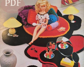 Annie's Fashion doll Home Decor crochet Collection 3 - PDF Häkelanleitung - Sofortiger digitaler Download (3 Anleitungen)