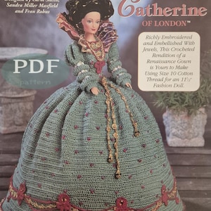 Crochet Ladies of Fashion Series - Catherine of London - PDF crochet pattern - Instant digital download
