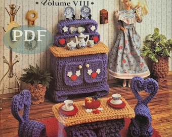 Annie's Fashion doll Home Decor crochet Collection 2 - PDF Häkelanleitung - Sofortiger digitaler Download (3 Anleitungen)