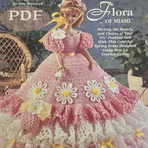 Crochet Ladies of Fashion Series - Flora of Miami - PDF crochet pattern - Instant digital download