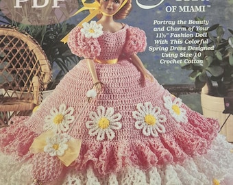 Crochet Ladies of Fashion Series - Flora of Miami - PDF crochet pattern - Instant digital download