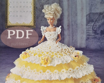 Serie de colección de muñecas de la Sociedad de muñecas con calendario de Annie de 1997 - ABRIL - Patrón de crochet en PDF - Descarga digital instantánea