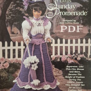 Seria szydełkowych damskich ubrań modowych - Eliza&#39;s Sunday Promenade - wzór szydełkowy w formacie PDF - natychmiastowe pobranie cyfrowe