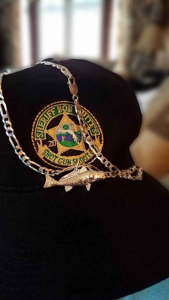 Redfish Pendant And Pave Figaro 5 7mm Created By Scott Graham 1 7 8 Inch Long 9 25 Sterling Silver