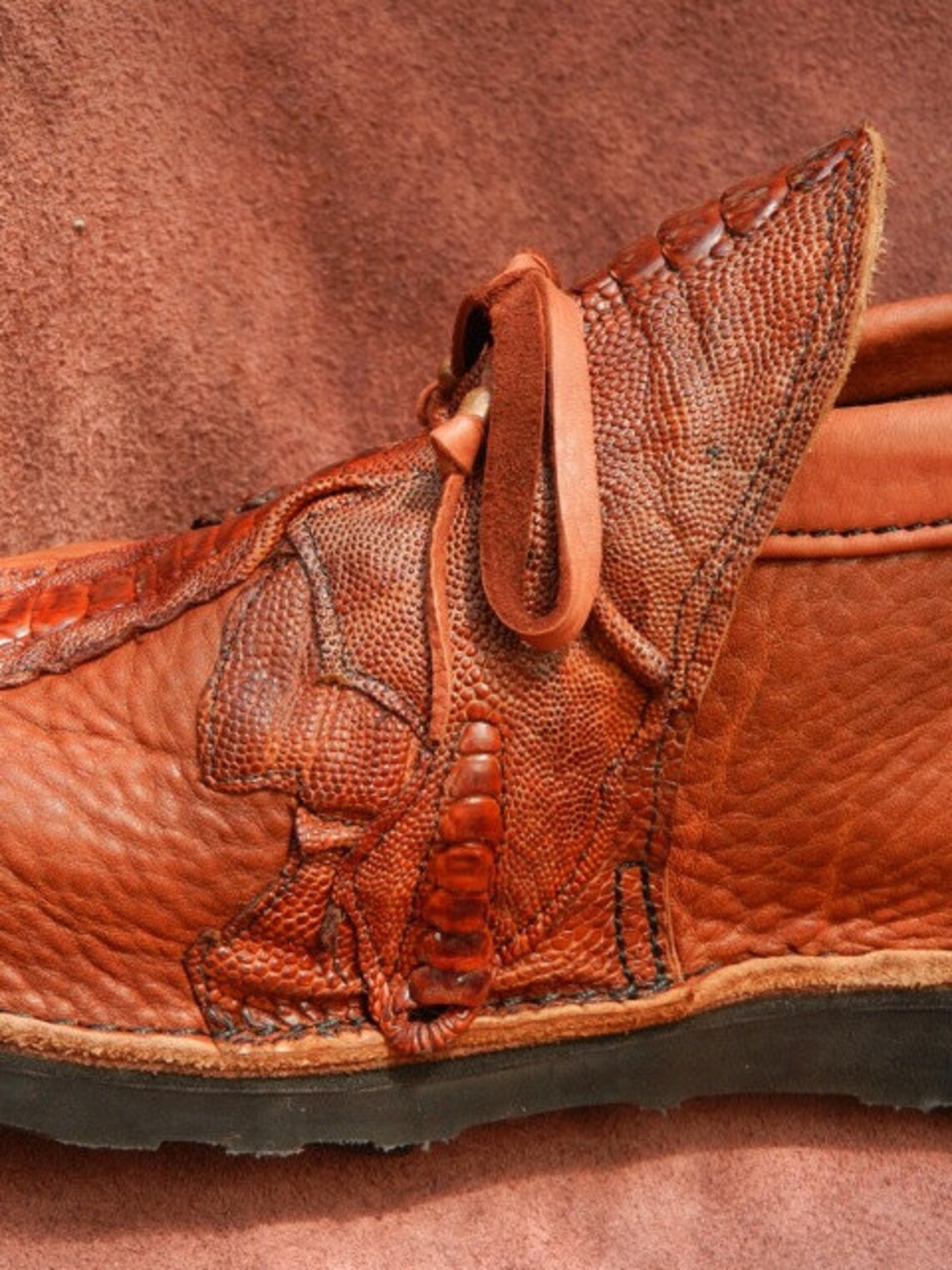 Handmade Custom Exotic Leather Shoes Tan Brown Bull Hide Etsy