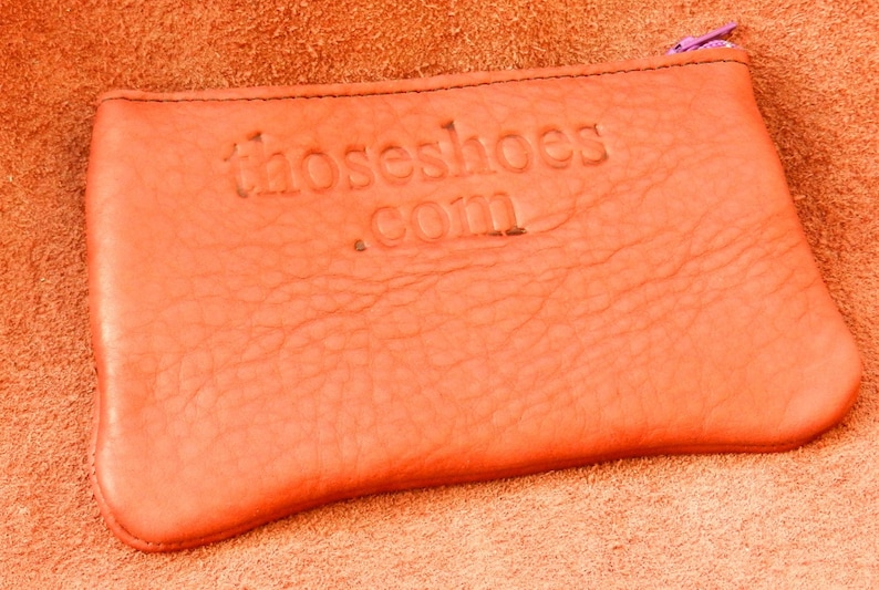 Handmade Leather Raggedy zipper coin purse tote smart phone bag Buffalo on Buffalo