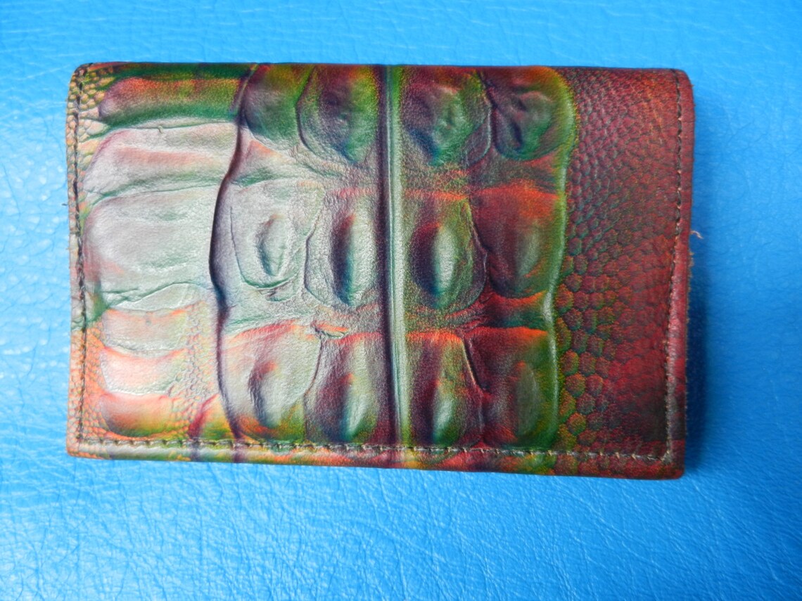 Handmade Leather Walletcard holder. Cowhide Embossed with Etsy