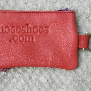 Handmade Leather Smart Phone Bag, FISH SKIN on Leather, Zipper Coin Purse, top shelf italian cowhide Swivel Snap. 3.5 x 7 image 2