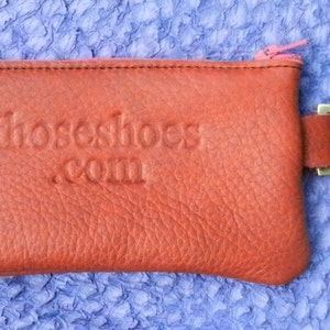 Handmade Leather Zipper Wallet / Clip On smart phone tote , FISH SKIN on top shelf italian cowhide Swivel Snap. 3.5 x 7 image 2