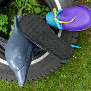 Handmade Custom Violet and black Leather Shoes n0shoes Lightweight Vibram Sole cowhide Trim Custom Made or, Size 5, 6, 7, 8, 9, 10 image 4