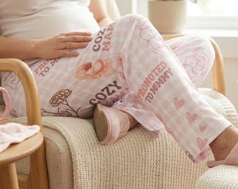 Spodnie piżamowe Cozy Mama w kwiatowy wzór | Awansowane do wzoru w kratkę gingham dla mam