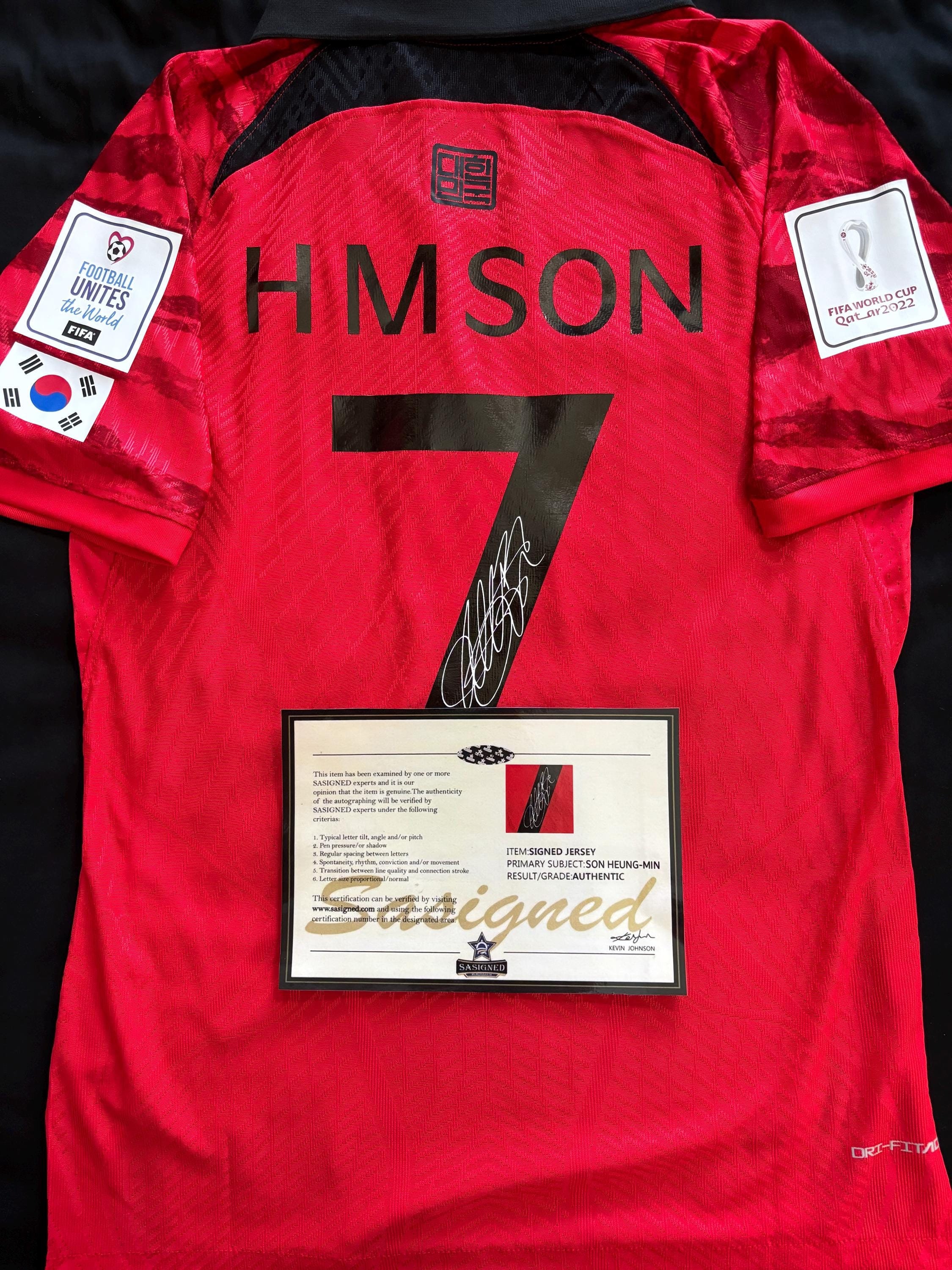 Son Heung-min SIGNED South Korea Home Rare Shirt/jersey COA