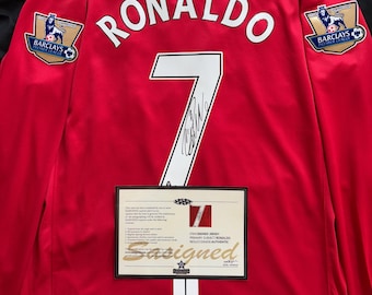 Cristiano Ronaldo SIGNED Rare Manchester Red United Retro Old 2008 Shirt/Jersey +COA (read description)