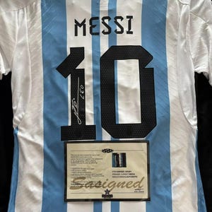 Lionel Messi SIGNED 3 Star Argentina Home Shirt/Jersey + COA (read description)