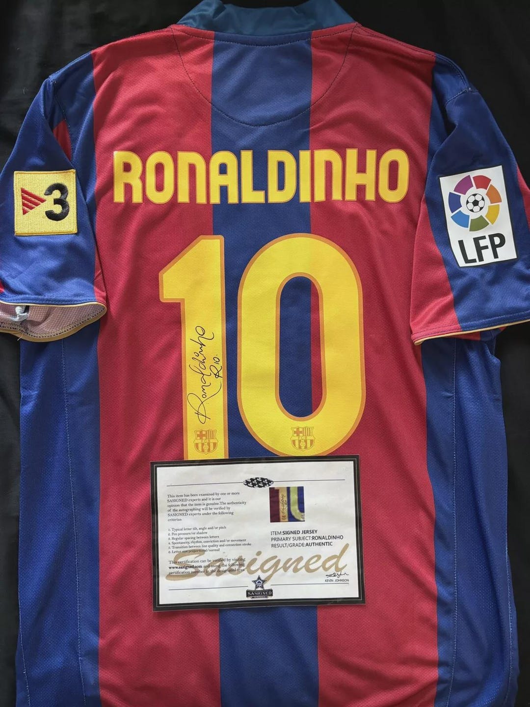 ロナウジーニョ直筆サイン入り FC ヴィンテージ バルセロナ レトロ