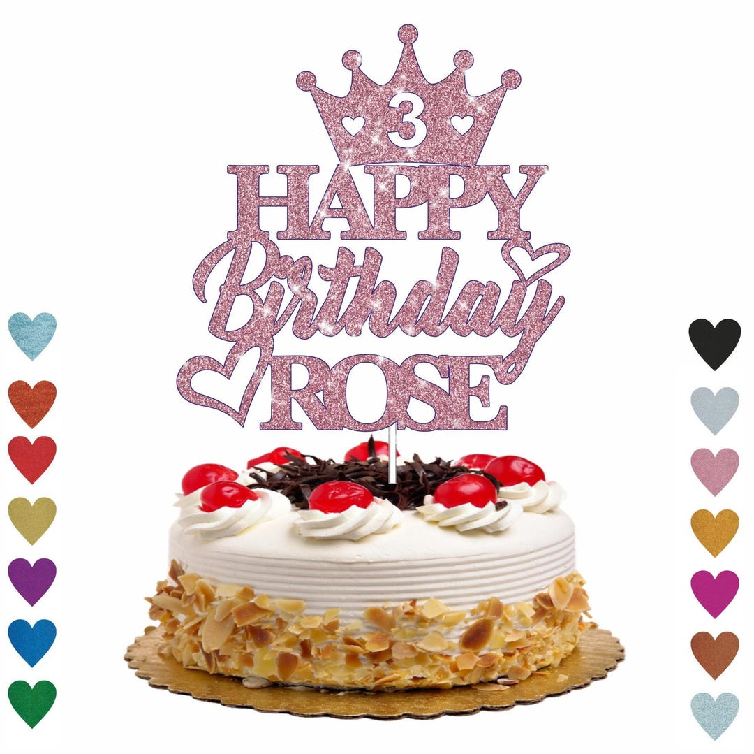 Princess Crown Birthday Cake Topper. Personalised Crown Custom Name Age ...