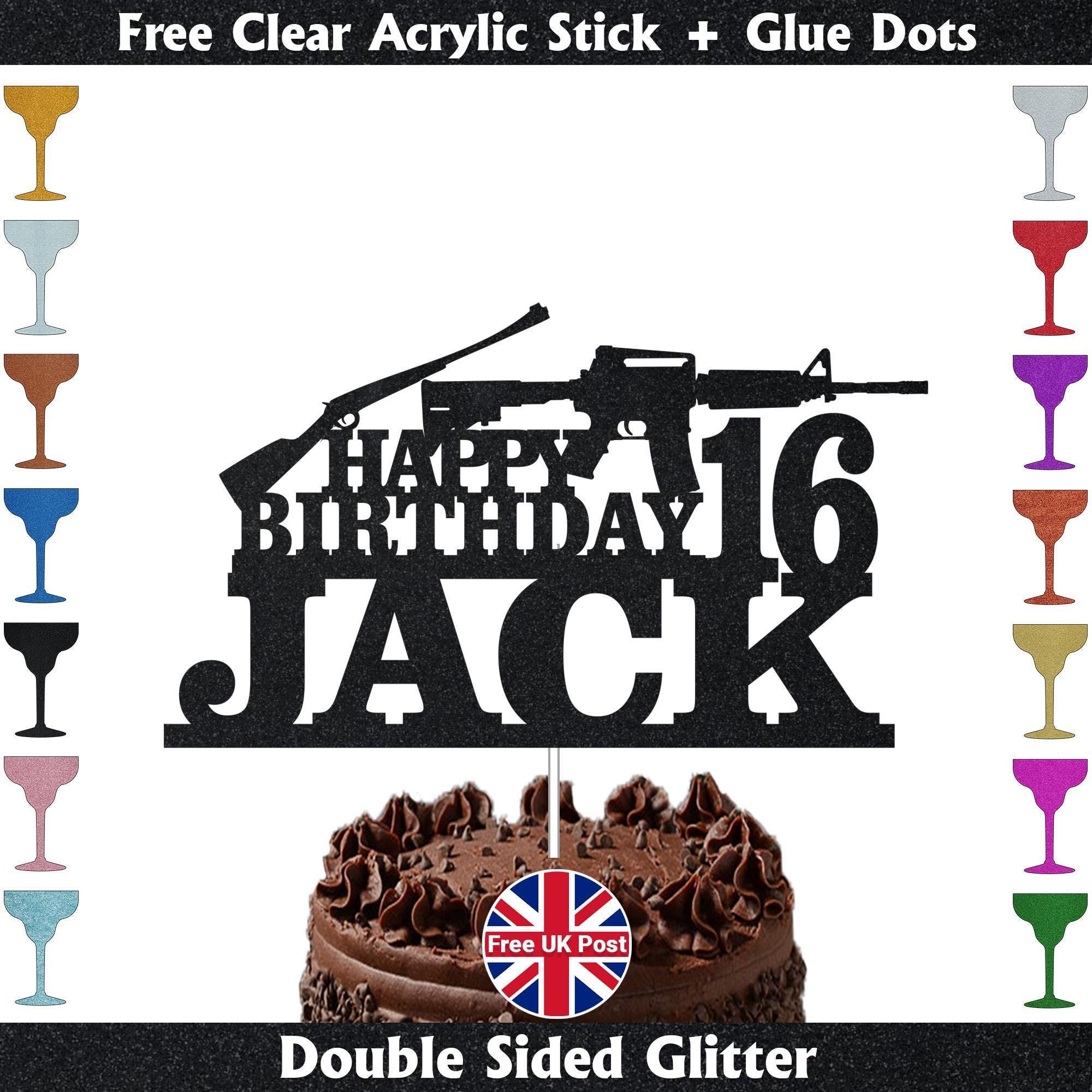 Hunting Rifle Gun Silhouette Acrylic Cupcake Toppers – 10-Pack For Themed Parties, Weddings, Birthdays
