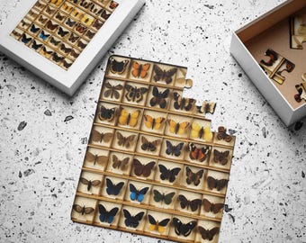 Butterflies collection, Kids' Puzzle, 30-Piece, victorian period inspired, toddler, kindergarten, preschool, rounded corners for safety