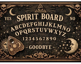 Printable Spirit Board and Planchette  Digital Download  Vintage-Style Talking Board | DIY Cut & Assemble | Instant Download