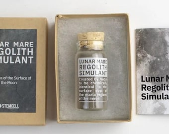 Lunar Mare Simulant Vial, space chemistry, space sciences, unique gift, geek, nerd, space enthusiast, moon, stem education