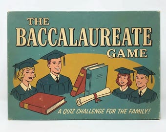 The Baccalaureate Game, Printable Word Game Vintage Family Quiz, Instant Download, PDF, Montessori spirit