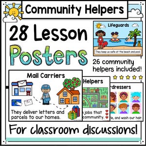 Community Helpers Posters | Preschool Kindergarten Lesson Plans | Unit Activities