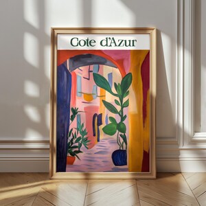 Póster digital de Henri Matisse, Costa Azul, sur de Francia, arte de cocina, decoración ecléctica y moderna para el hogar, arte imprimible, otoño