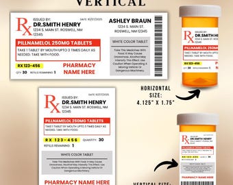 Plantilla editable de etiqueta de receta: Etiqueta personalizada para frasco de pastillas (descarga digital de Canva)