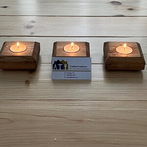 Wooden candle holders.