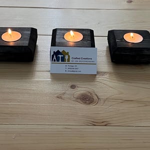 Wooden candle holders.