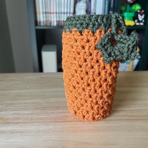 Handmade Custom Crochet Pumpkin Coffee Coozie