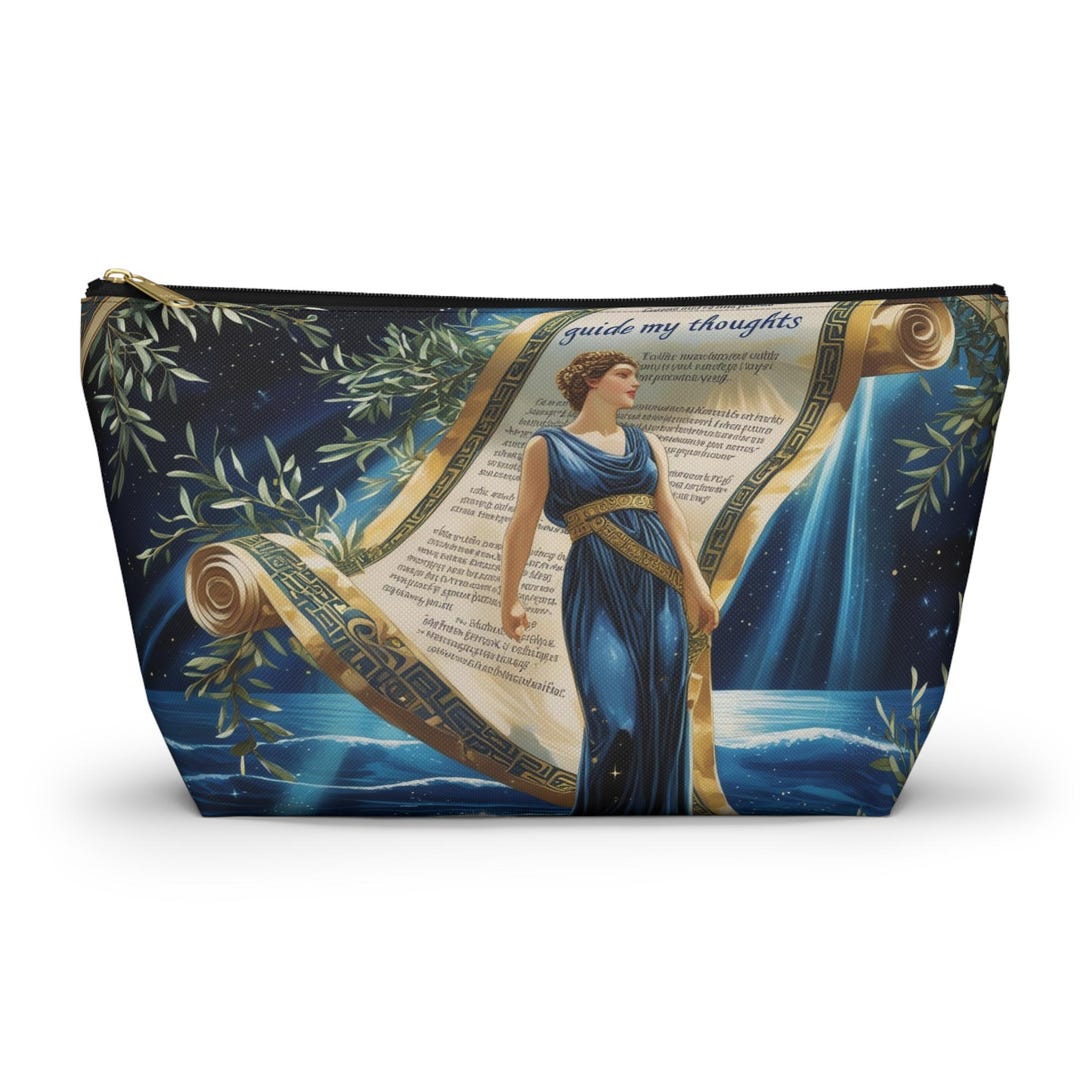 The Aegean Muse With Ancient Scroll Accessory Pouch - Gift for Greek ...