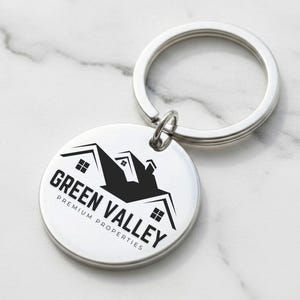 Custom Logo Metal Keychain, Engraved Branded Keychain, Personalized Business Promotional Products, Corporate Gifts for Clients
